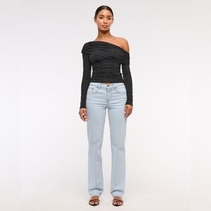 Abercrombie & Fitch The ‘90s Straight Mid Rise Light Marble Size 27|4R Jeans